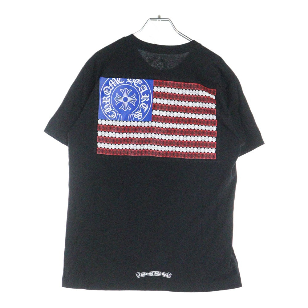 CHROME HEARTS(クロムハーツ) AMERICAN FLAG DAGGR アメリカンフラッグダガー プリント半袖Tシャツ ブラック