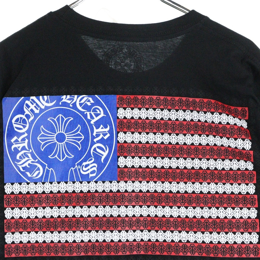 CHROME HEARTS(クロムハーツ) AMERICAN FLAG DAGGR アメリカンフラッグダガー プリント半袖Tシャツ ブラック
