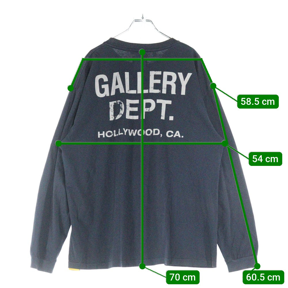 GALLERY DEPT.(ギャラリーデプト) フロント バック ロゴプリント 長袖Tシャツカットソー ネイビー