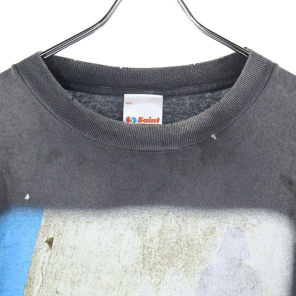 SAINT MICHAEL(セントマイケル) 25SS ×STAR WARS DARTHVADER SW_LS TEE スターウォーズ ダースベイダー プリント 長袖Tシャツ グレー SM-HR8-0000-C64