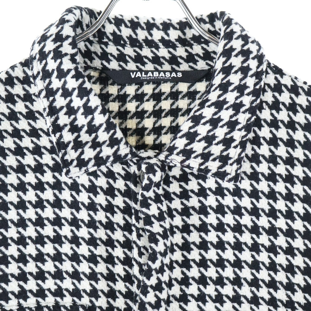 VALABASAS(ヴァラバサス) CHECKERS BUTTON DOWN SHIRT 千鳥柄 フランネルシャツ ブラック/ホワイト