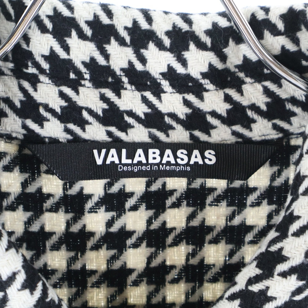 VALABASAS(ヴァラバサス) CHECKERS BUTTON DOWN SHIRT 千鳥柄 フランネルシャツ ブラック/ホワイト