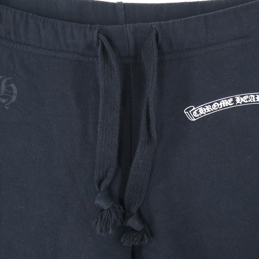 CHROME HEARTS(クロムハーツ) SWTSHRT PANTS フロントスクロールラベル サイドロゴ プリント スウェットパンツ ブラック