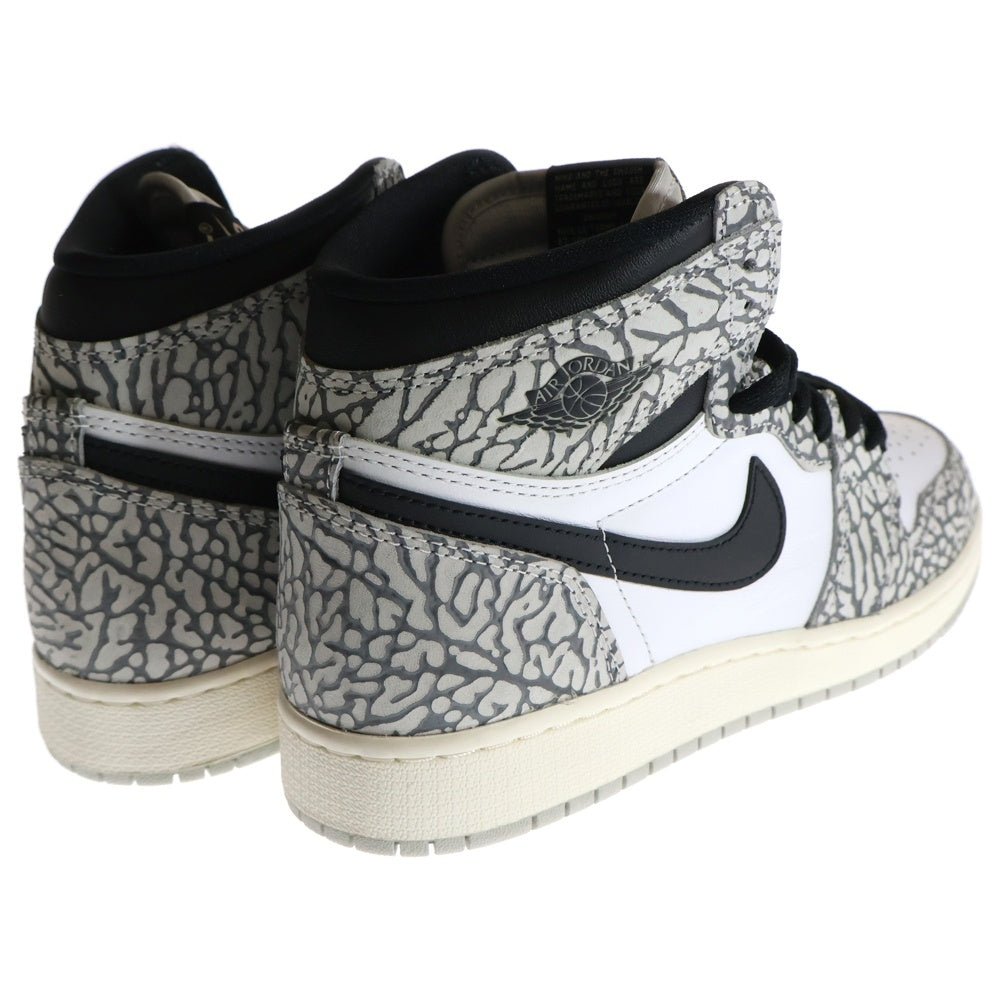 NIKE(ナイキ) GS AIR JORDAN 1 HIGH OG White Cement エアジョーダン1 ホワイト セメント ハイカットスニーカー グレー/ホワイト US6Y/24cm FD1437-052 レディース