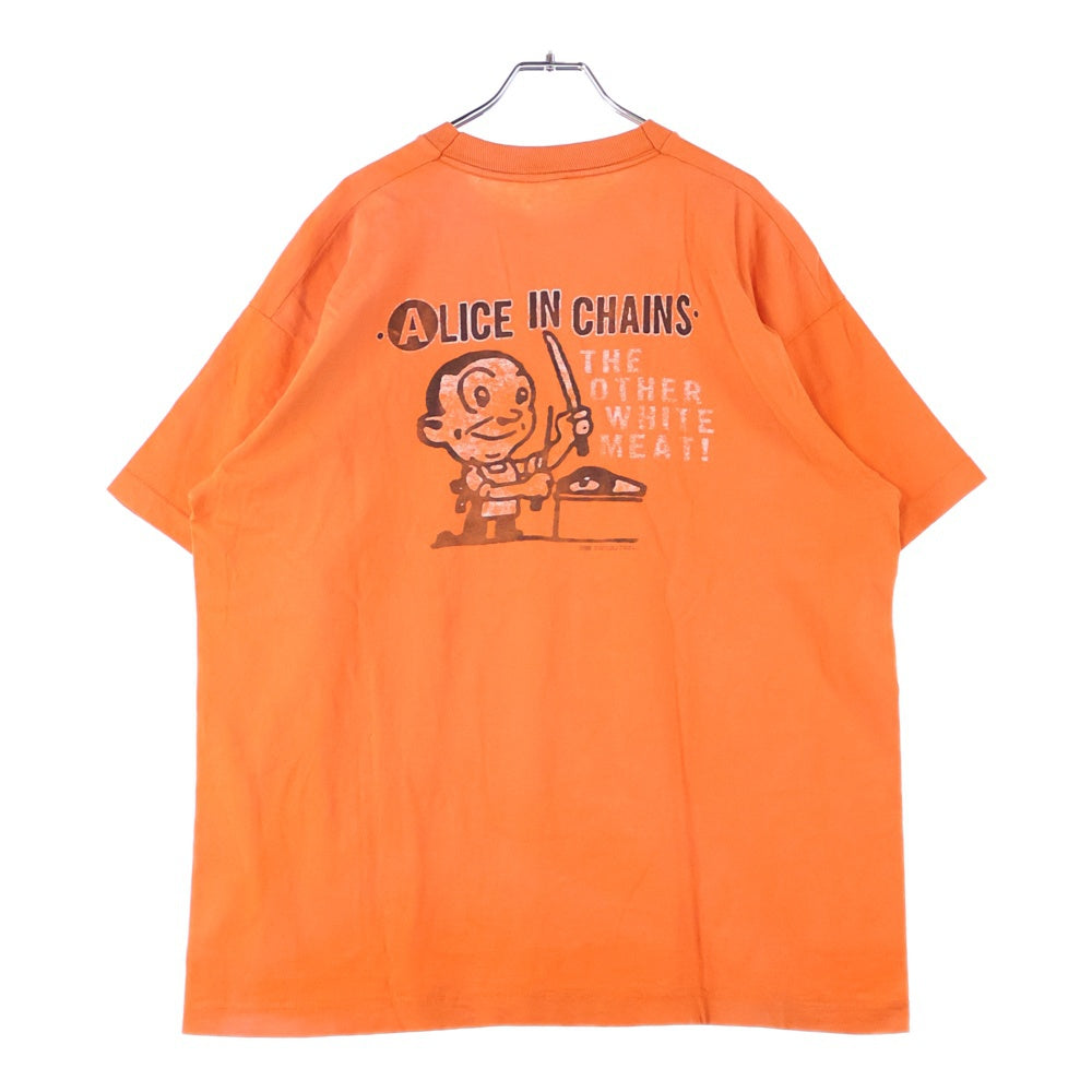 VINTAGE(ヴィンテージ) 90S ALICE IN CHAINS THE OTHER WHITE MEAT アリスインチェインズ プリント半袖Tシャツカットソー オレンジ