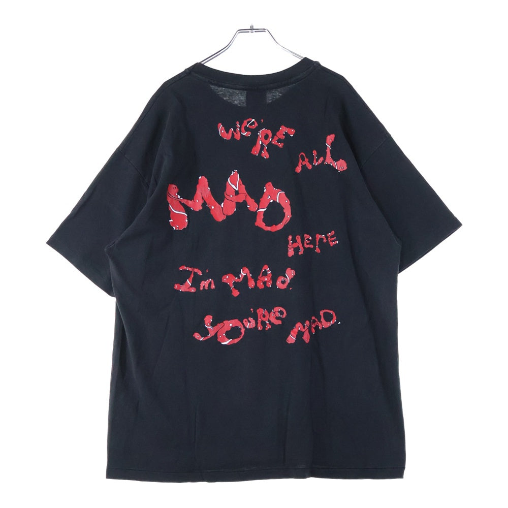 VINTAGE(ヴィンテージ) 90S 不思議の国のアリス チェシャ猫 フロントプリント ANDAZIA 半袖Tシャツカットソー ブラック