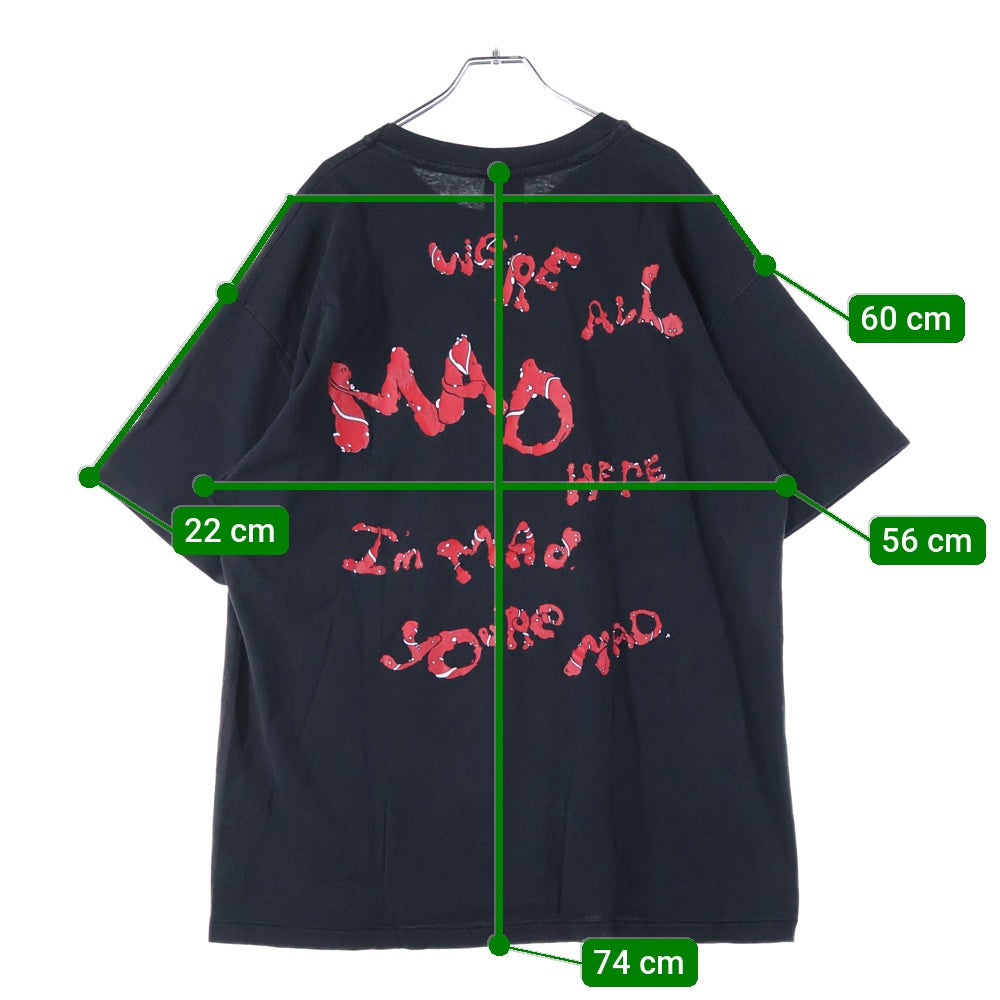 VINTAGE(ヴィンテージ) 90S 不思議の国のアリス チェシャ猫 フロントプリント ANDAZIA 半袖Tシャツカットソー ブラック