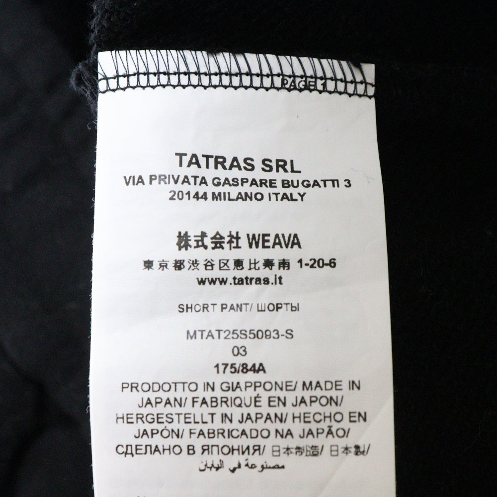 TATRAS(タトラス) FUSSA フッサ スウェットショーツ ショートパンツ ブラック MTAT25SS093-S