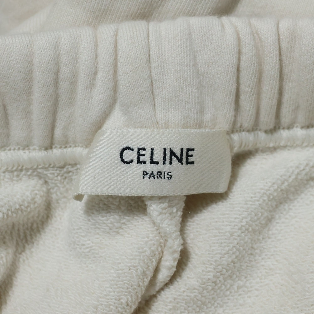 CELINE(セリーヌ) ロゴ刺繍 スウェット ショートパンツ ショーツ ハーフパンツ ホワイト 2Z063670Q