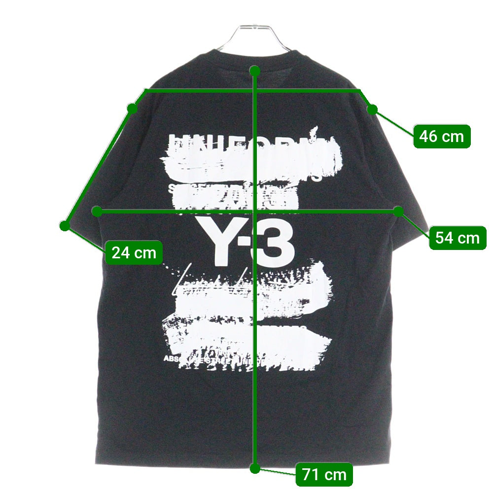 Y-3(ワイスリー) U GFX SS TEE バックプリント 半袖Tシャツ ブラック JN4879