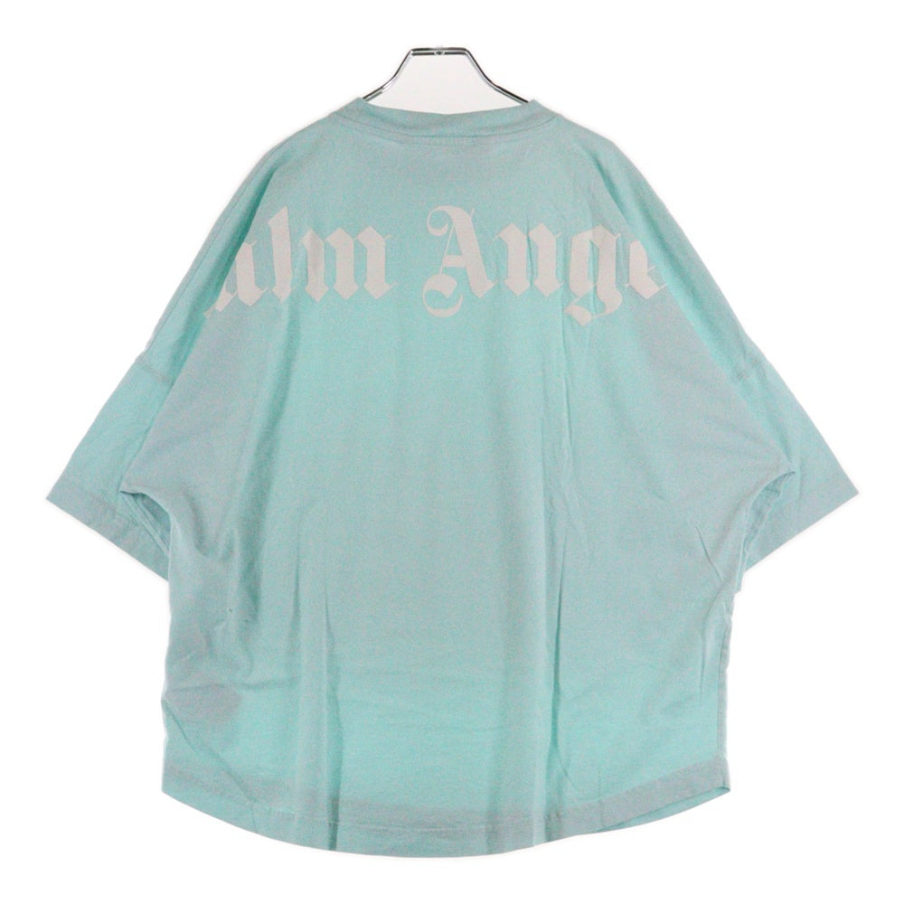 Palm Angels(パームエンジェルス) バック ロゴプリント クルーネック 半袖Tシャツ カットソー ブルー PMAA002C99JER006