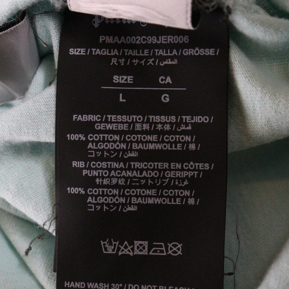 Palm Angels(パームエンジェルス) バック ロゴプリント クルーネック 半袖Tシャツ カットソー ブルー PMAA002C99JER006