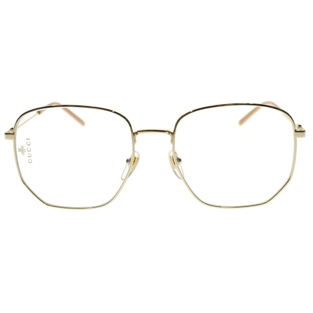 GUCCI(グッチ) スクエア メタルフレームサングラス 眼鏡 ゴールド GG0396S