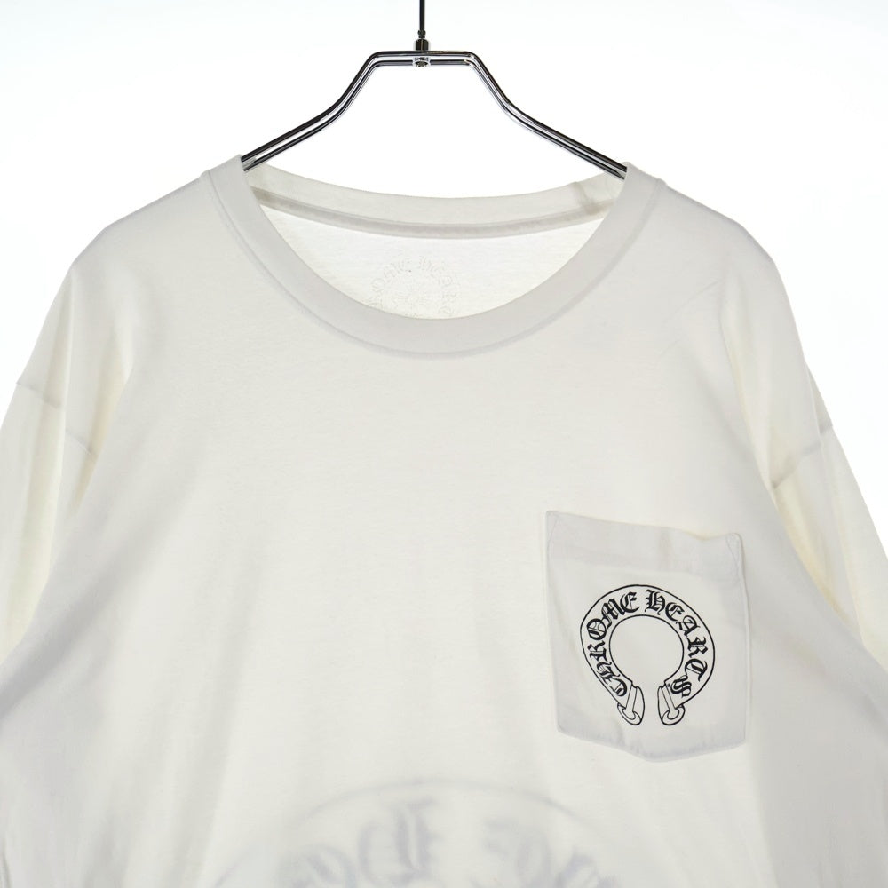 CHROME HEARTS(クロムハーツ) Floral Horseshoe L/S Tee フローラルホースシュー長袖Tシャツ カットソー ホワイト
