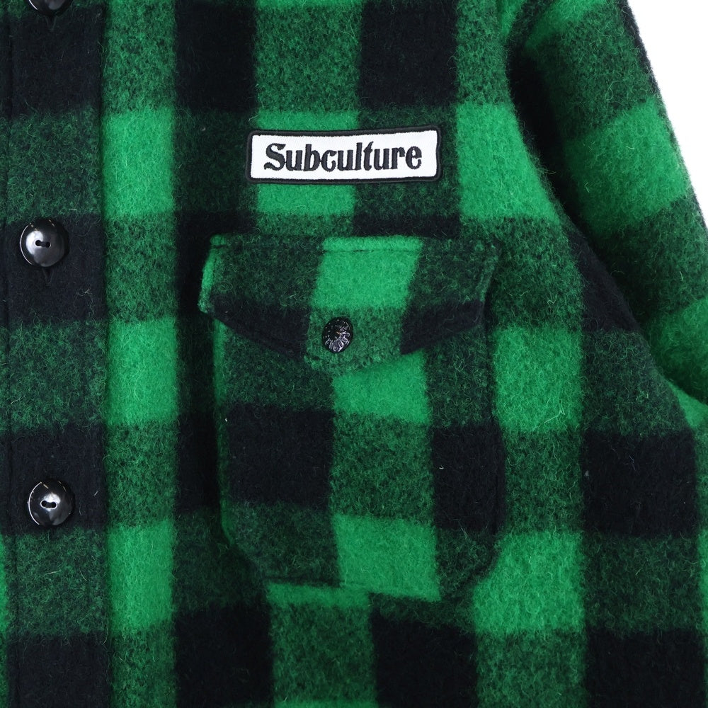SUBCULTURE(サブカルチャー) 24AW BUFFALO CHECK JACKET バッファロー チェック シャツ ジャケット グリーン