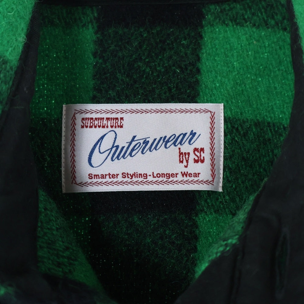 SUBCULTURE(サブカルチャー) 24AW BUFFALO CHECK JACKET バッファロー チェック シャツ ジャケット グリーン