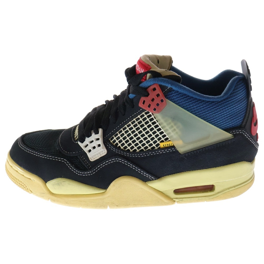 NIKE(ナイキ) ×UNION AIR JORDAN 4 OFF-NOIR DC9533-001 ユニオン エアジョーダン4 ローカットスニーカー ブラック/ブルー US7.5/25.5cm