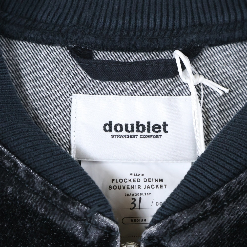 doublet(ダブレット) 25AW FLOCKED DEINM SOUVENIR JACKET スーベニア デニムジャケット 25AW20BL237 ブラック