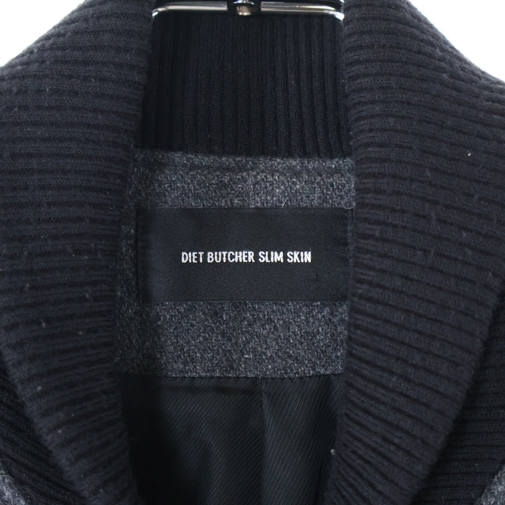 ダイエットブッチャースリムスキン ウール レザー 切替 ブルゾン コート DIET BUTCHER SLIM SKIN(ダイエットブッチャー スリムスキン