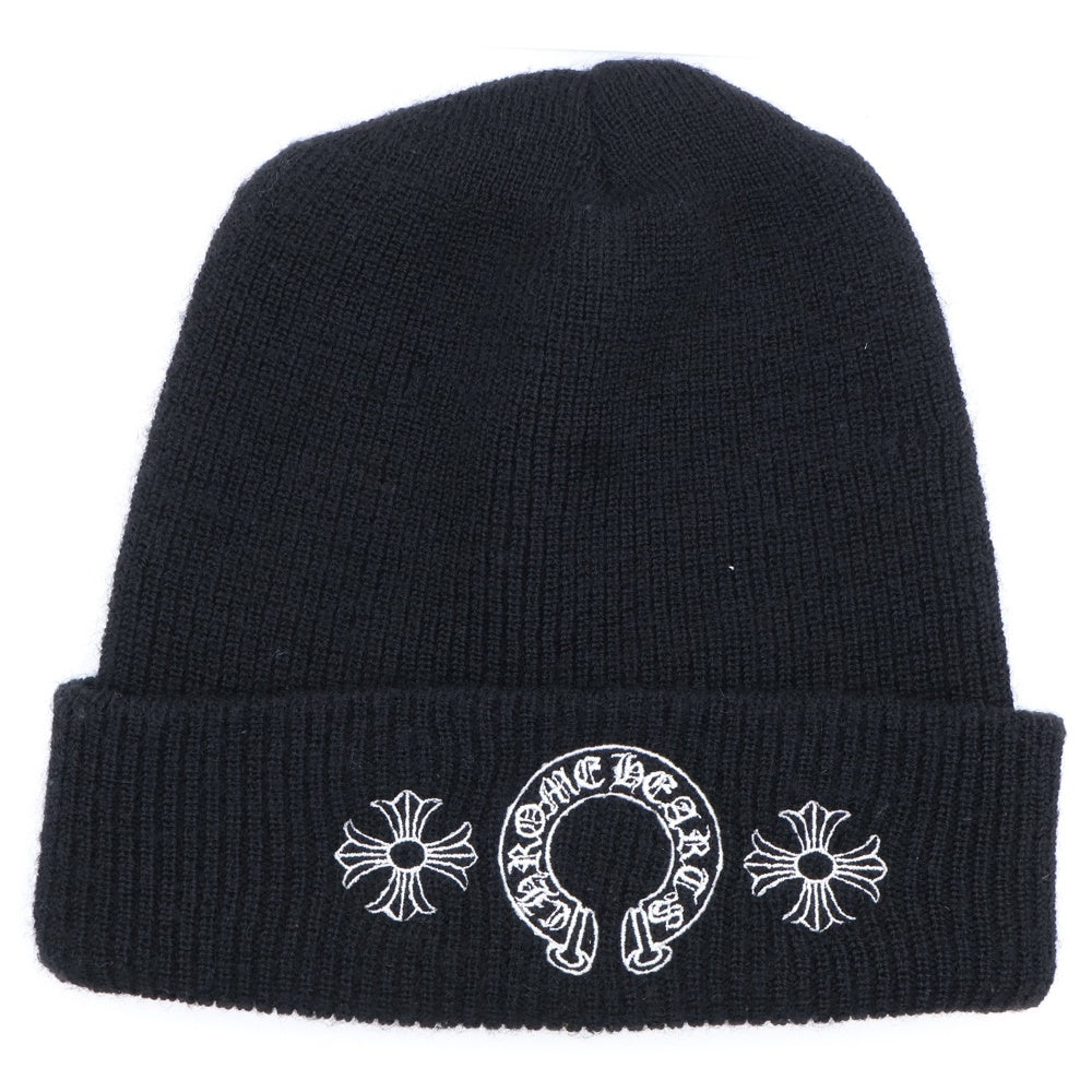 CHROME HEARTS(クロムハーツ) WOOL WATCH CAP ウールワッチキャップ ホースシュー刺繍ビーニー ニット帽 帽子