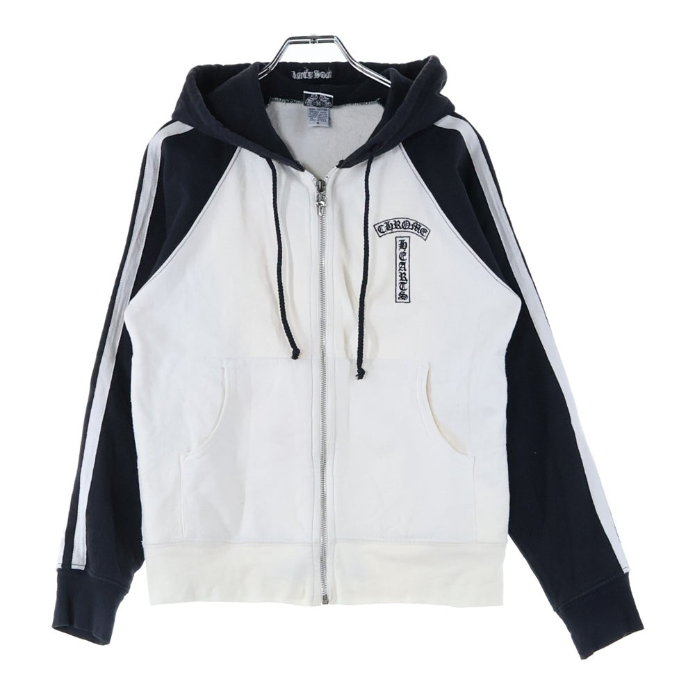 CHROME HEARTS(クロムハーツ) OLD SWTSHRT HD ZIP オールド 切り返し ダガージップアップ パーカー スウェット ブラック/ホワイト