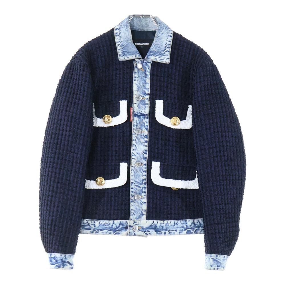 DSQUARED2(ディースクエアード) ダンブックル ボタンアップ デニムジャケット ネイビー S71AN0517S78504
