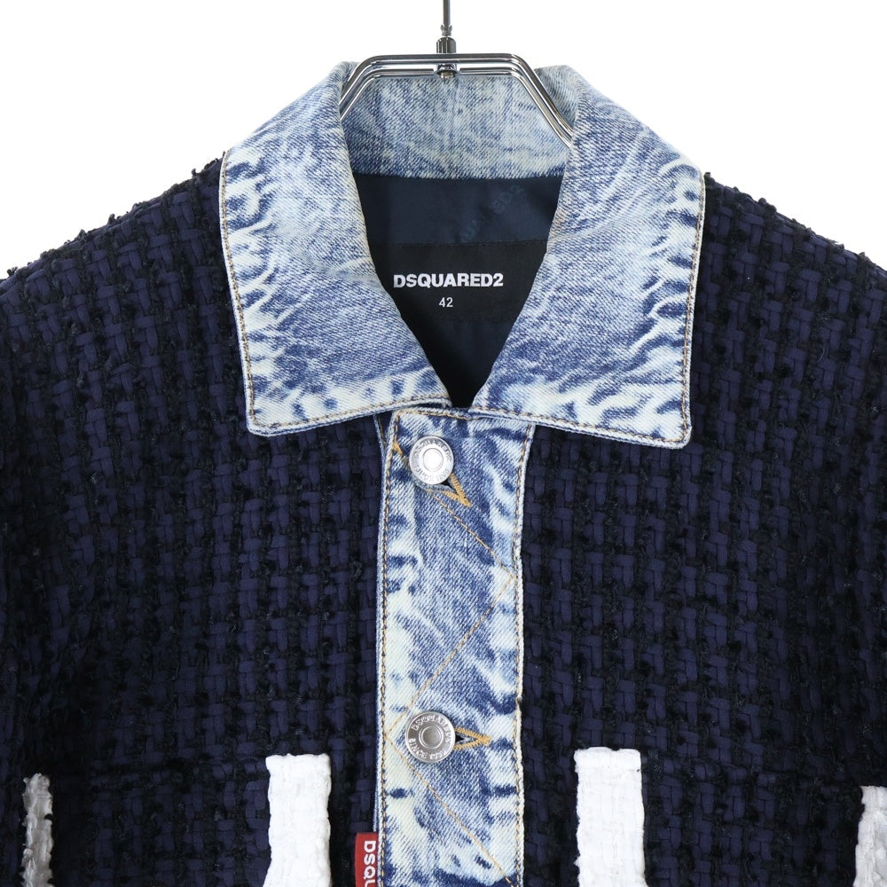 DSQUARED2(ディースクエアード) ダンブックル ボタンアップ デニムジャケット ネイビー S71AN0517S78504