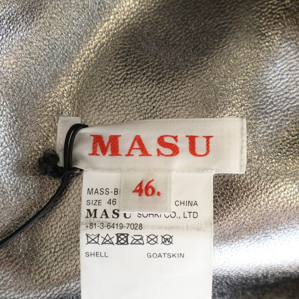 MASU(エムエーエスユー) WING-CUT LEATHER TRUCKER JACKET カットアウトデザインスウェードトラッカージャケット ブラック BL0924