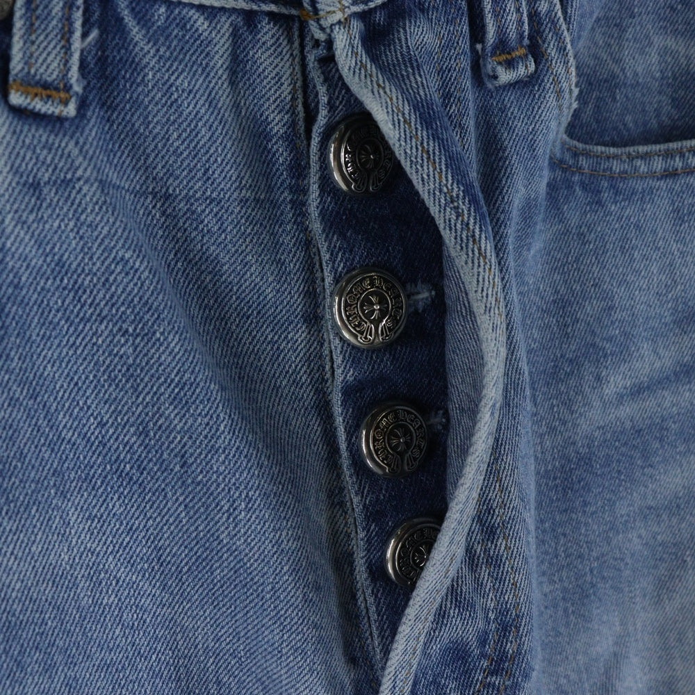 CHROME HEARTS(クロムハーツ) ×LEVI'S U VNTG JEAN BLU RED TAB リーバイス クロスボールボタンウォッシュドデニムパンツ ブルー