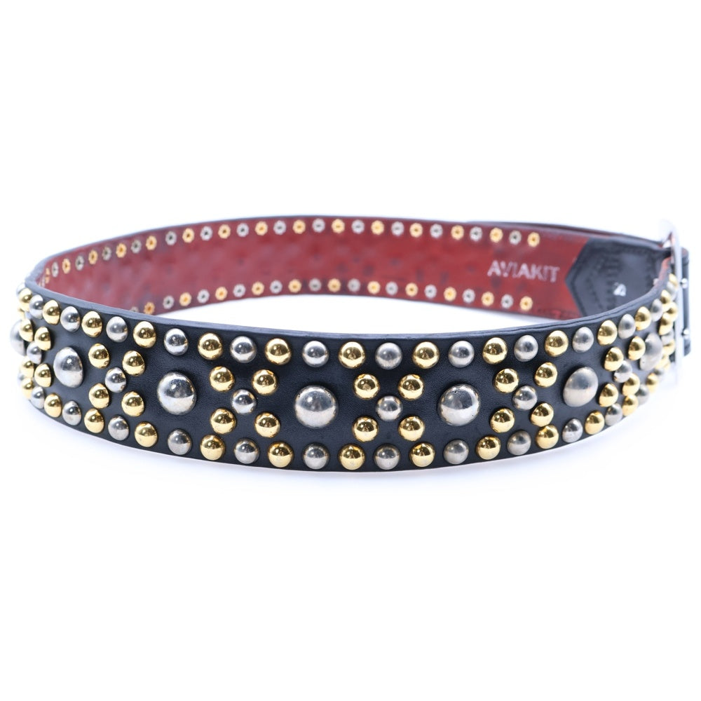 Lewis Leathers(ルイスレザー) AVIAKIT Ton Ten Belt スタッズレザーベルト ブラック