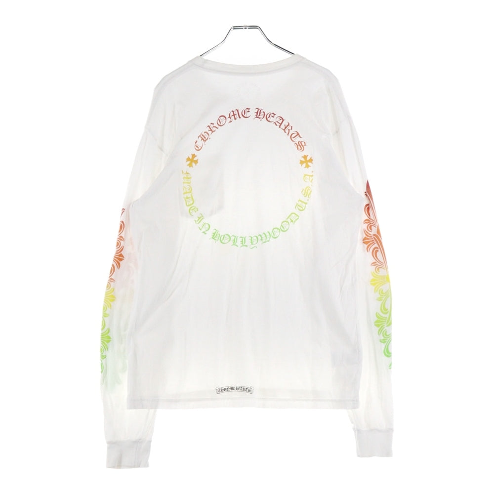 CHROME HEARTS(クロムハーツ) 袖グラデーションフローラル クルーネック 長袖Tシャツ カットソー ホワイト