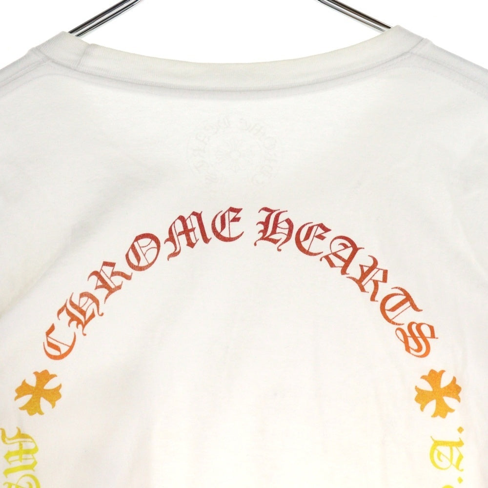 CHROME HEARTS(クロムハーツ) 袖グラデーションフローラル クルーネック 長袖Tシャツ カットソー ホワイト