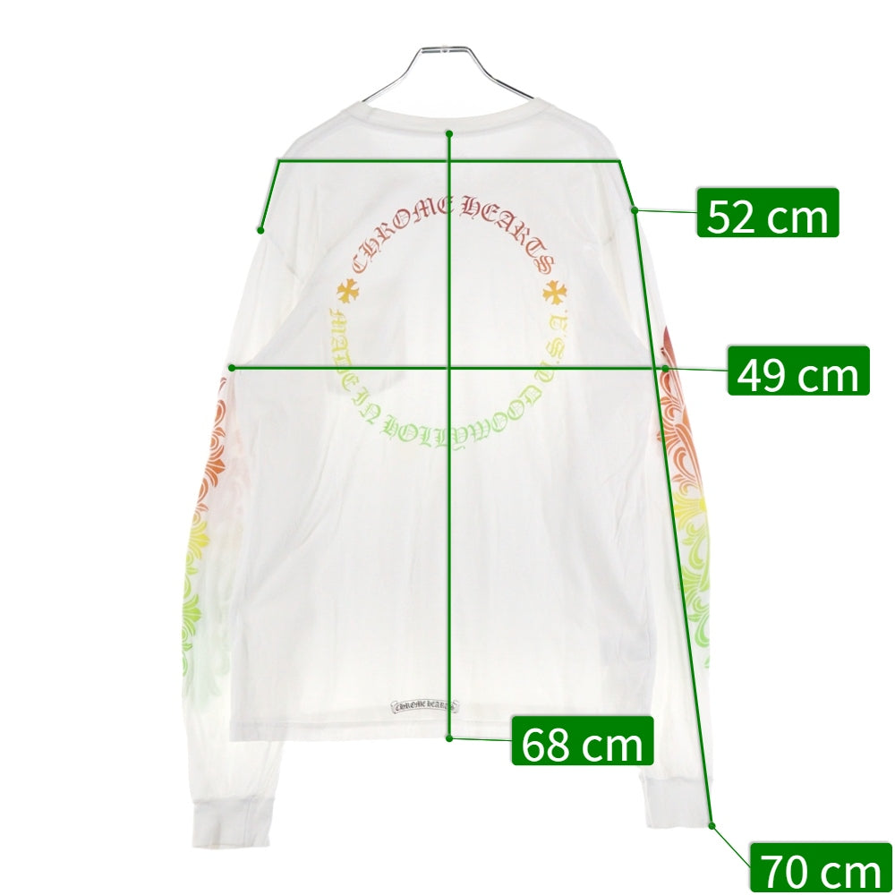 CHROME HEARTS(クロムハーツ) 袖グラデーションフローラル クルーネック 長袖Tシャツ カットソー ホワイト