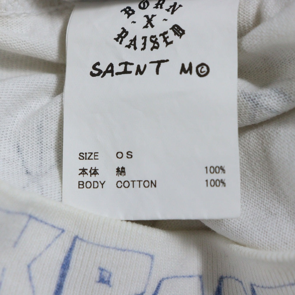 SAINT MICHAEL(セントマイケル) 24SS × BORN X RAISED BR LS TEE LA WHITE SM-YS8-0000-C10 ボーンアンドレイズド マルチデザイン長袖Tシャツ カットソー ホワイト