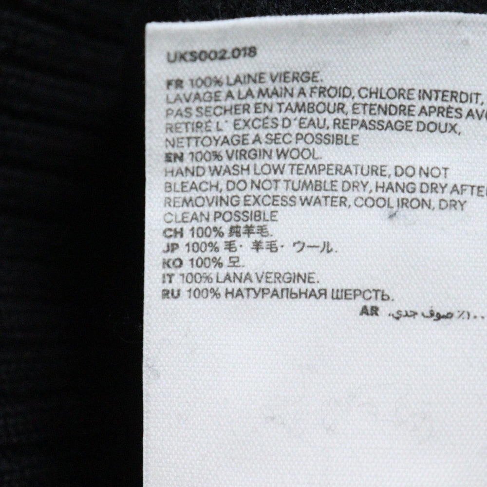 AMI Alexandre Mattiussi(アミアレクサンドルマテュッシ) ハートロゴ クルーネック ロングスリーブ 長袖ニット セーター ブラック UKS002.018