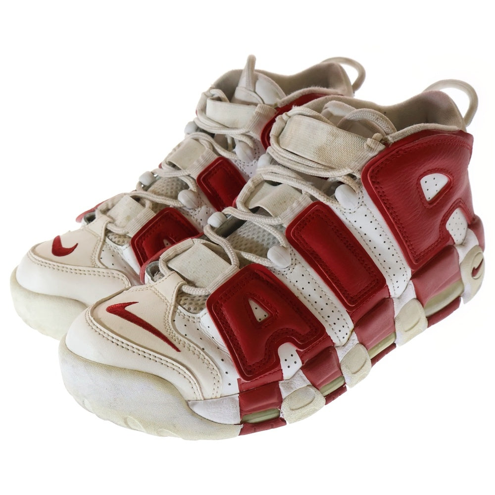 NIKE(ナイキ) AIR MORE UPTEMPO 414962-100 エア モアアップテンポ ハイカットスニーカー ホワイト/レッド US8/26.0cm