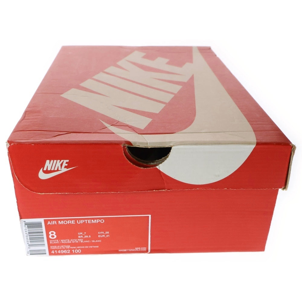 NIKE(ナイキ) AIR MORE UPTEMPO 414962-100 エア モアアップテンポ ハイカットスニーカー ホワイト/レッド US8/26.0cm