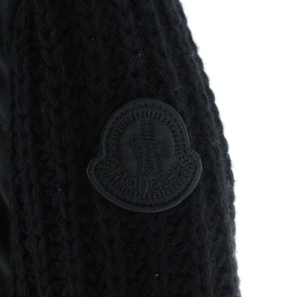MONCLER(モンクレール) CARDIGAN TRICOT フロントダウン切替 ジップアップニットジャケット ブルゾン ブラック