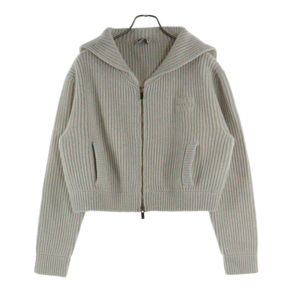 miumiu(ミュウミュウ) 23AW ウールカシミヤニット ジップアップ カーディガン ゴールド金具 MMF846 S000 14E7