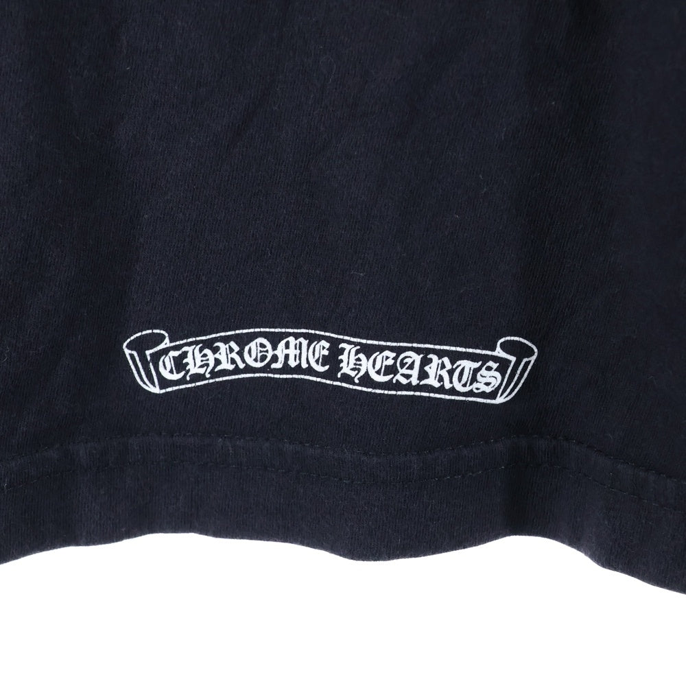 CHROME HEARTS(クロムハーツ) Vertical Logo Tee ヴァーティカルロゴ 長袖Tシャツ 胸ポケットロゴ バックロゴ 長袖カットソー ホワイト/ブラック