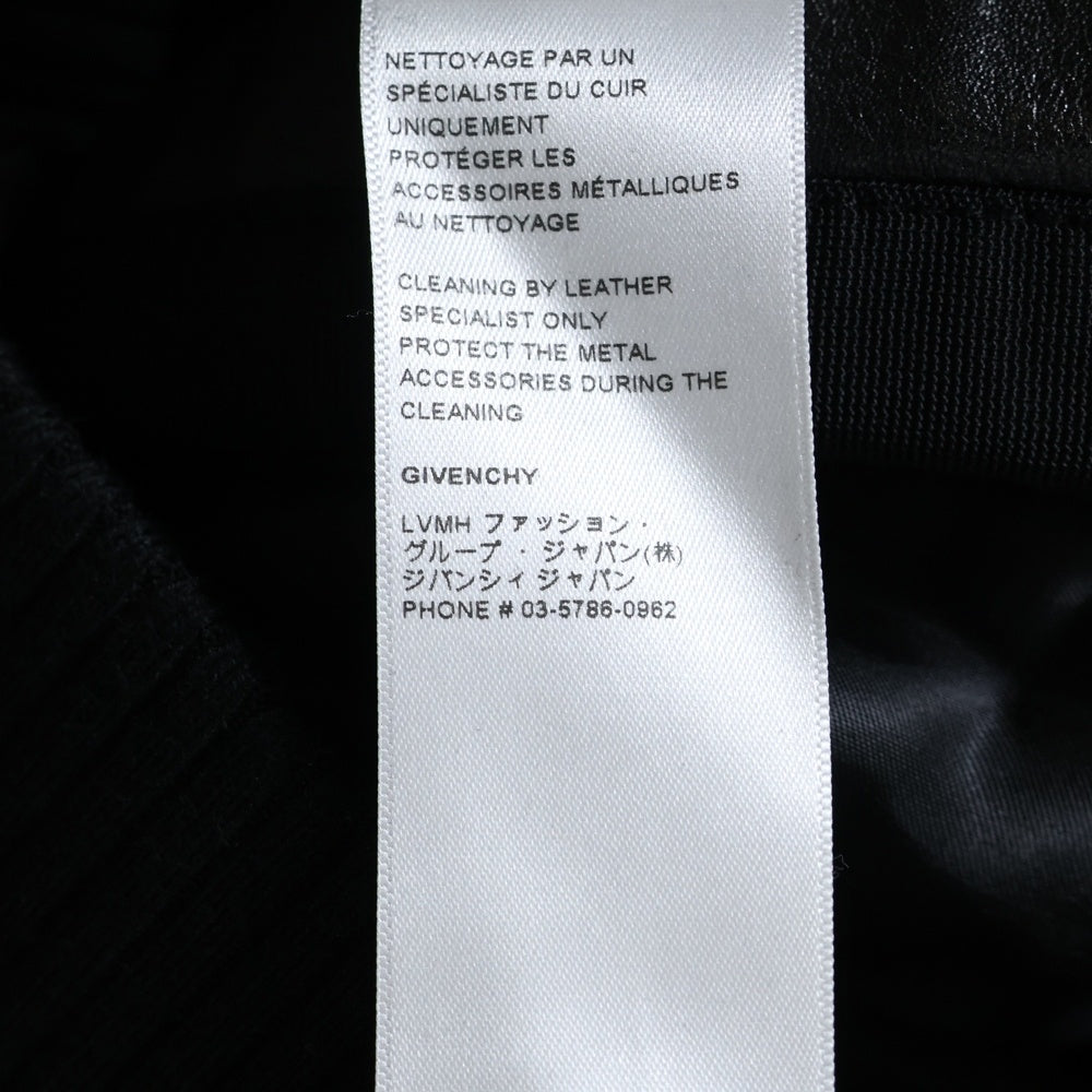 GIVENCHY(ジバンシィ) 21AW 袖レザー切替 ジップアップフーディー パーカー ブラック BM00QL611V