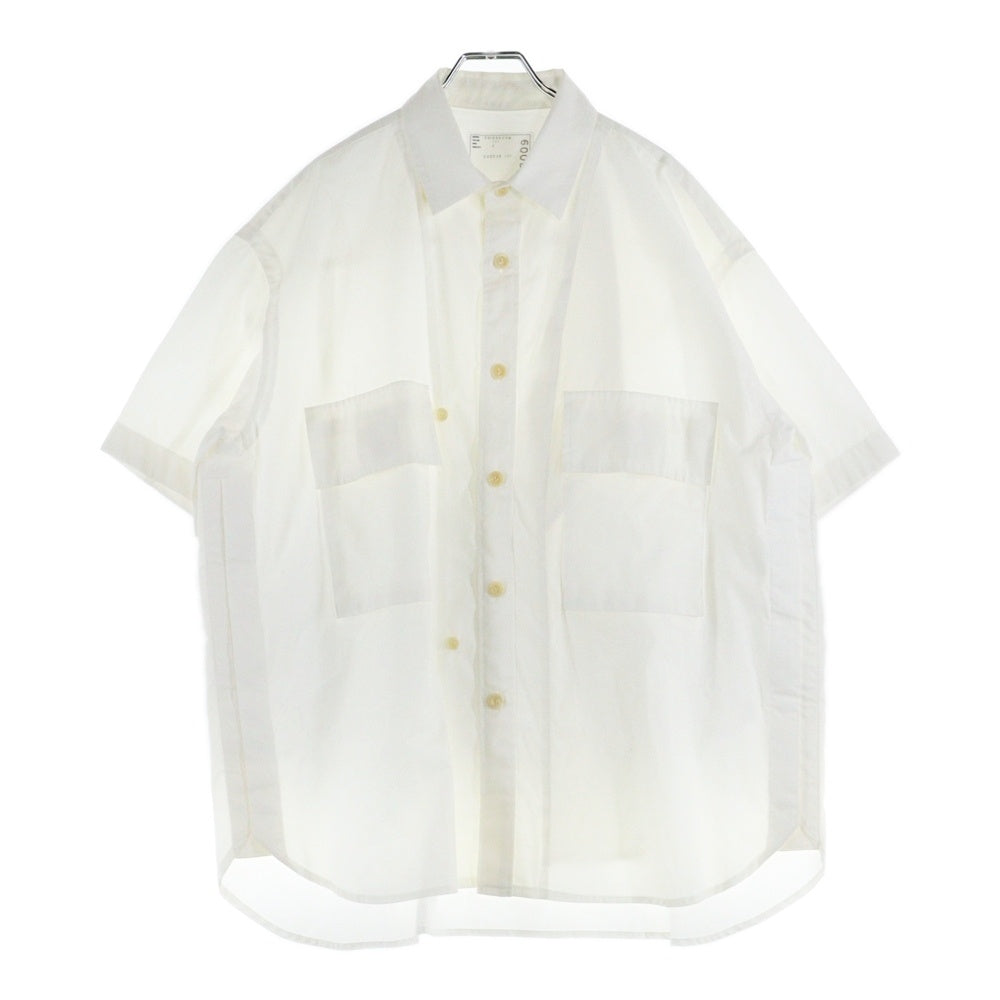 Sacai(サカイ) 23SS コットンポプリンシャツ オーバーサイズ ショートスリーブ 半袖シャツ ホワイト 23-03009M