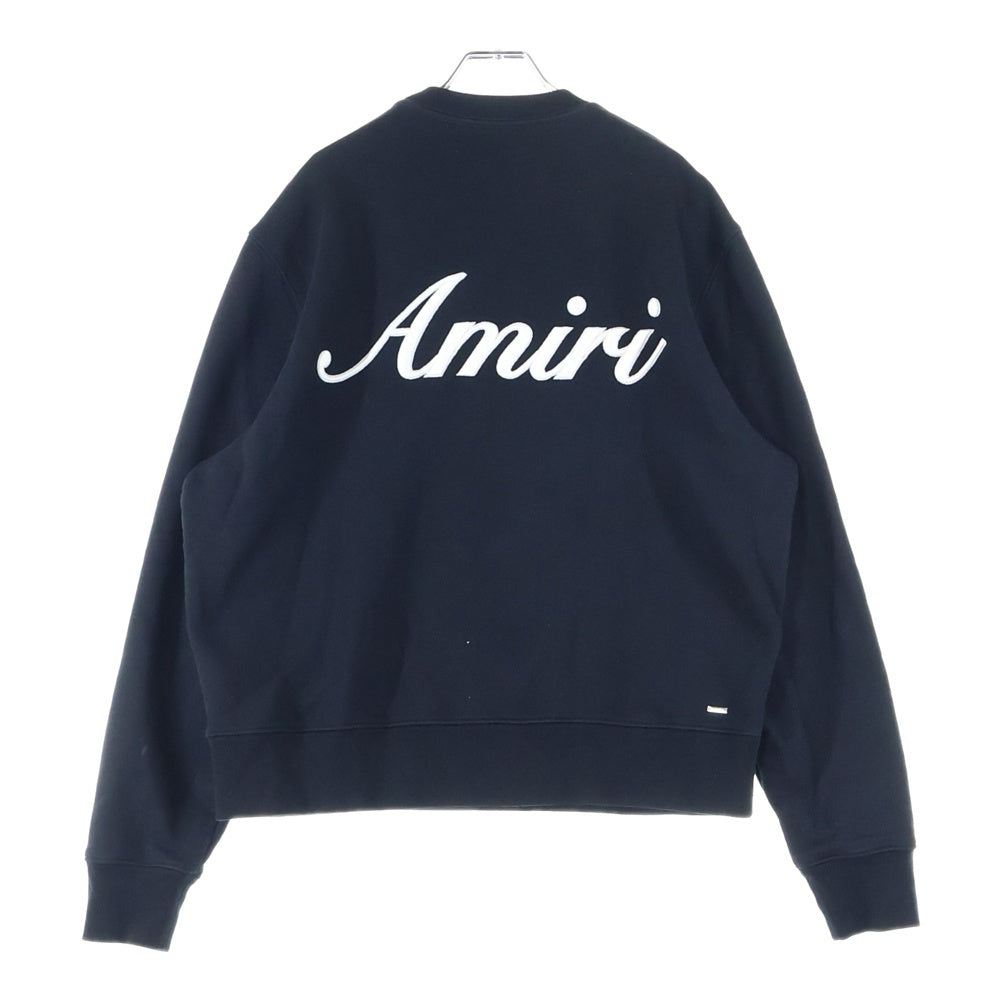 AMIRI(アミリ) ロゴ刺繡 クルーネック スウェットトレーナー ブラック