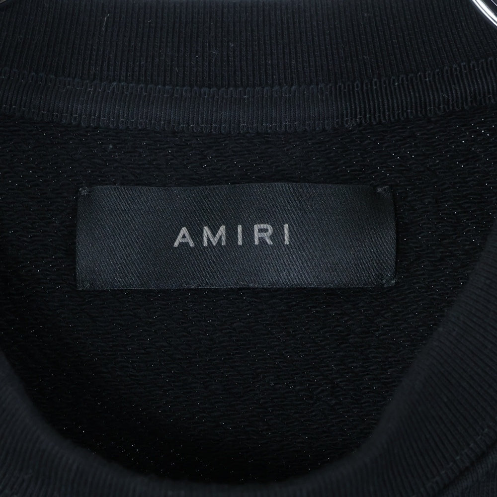 AMIRI(アミリ) ロゴ刺繡 クルーネック スウェットトレーナー ブラック