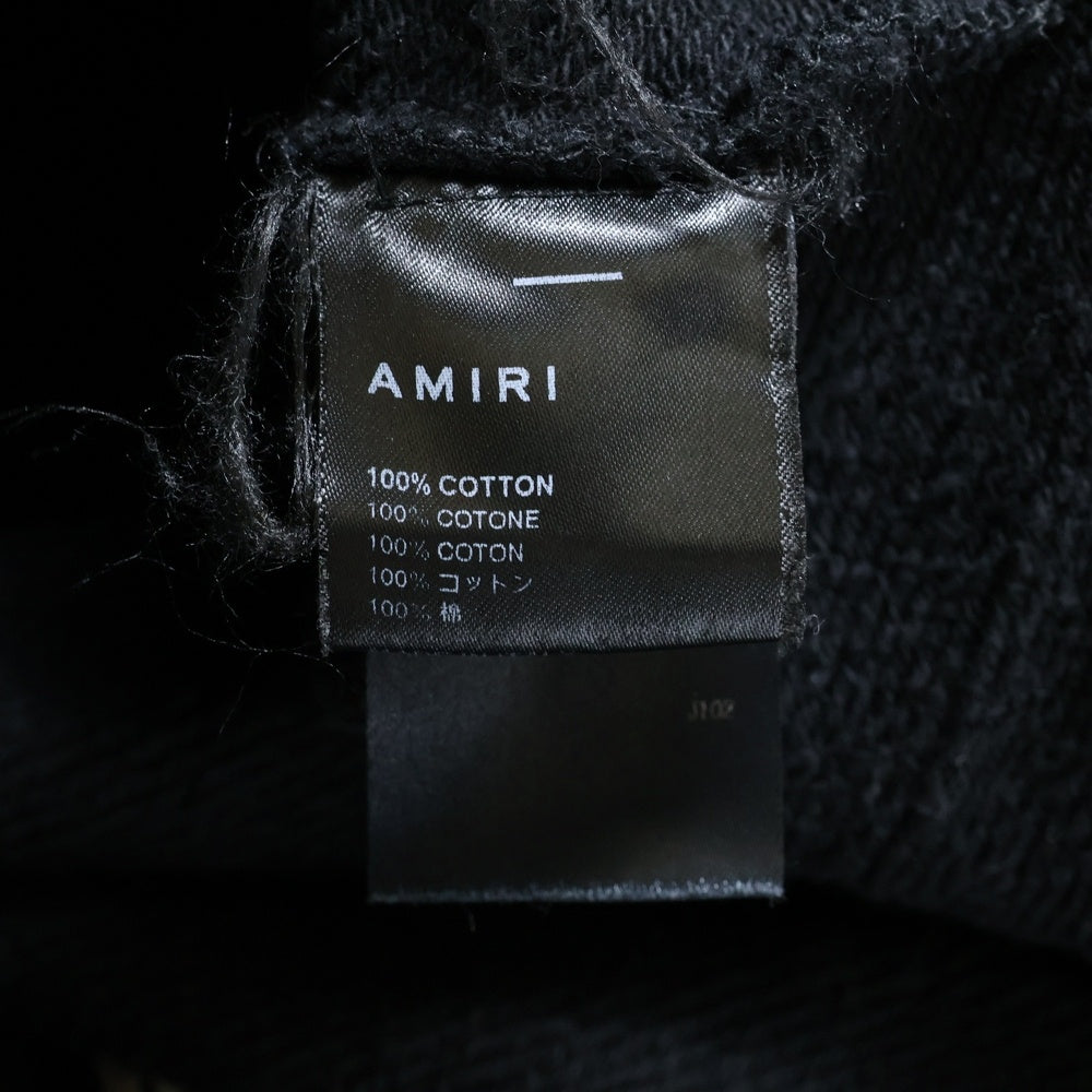 AMIRI(アミリ) ロゴ刺繡 クルーネック スウェットトレーナー ブラック