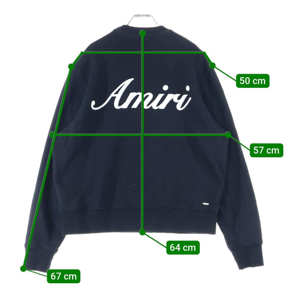 AMIRI(アミリ) ロゴ刺繡 クルーネック スウェットトレーナー ブラック