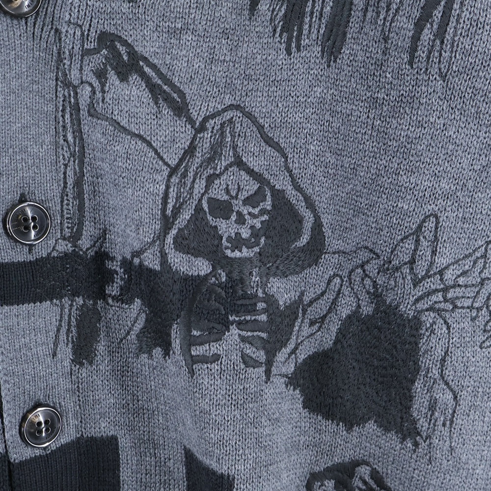 AMIRI(アミリ) スカル ニット セーター カーディガン グレー