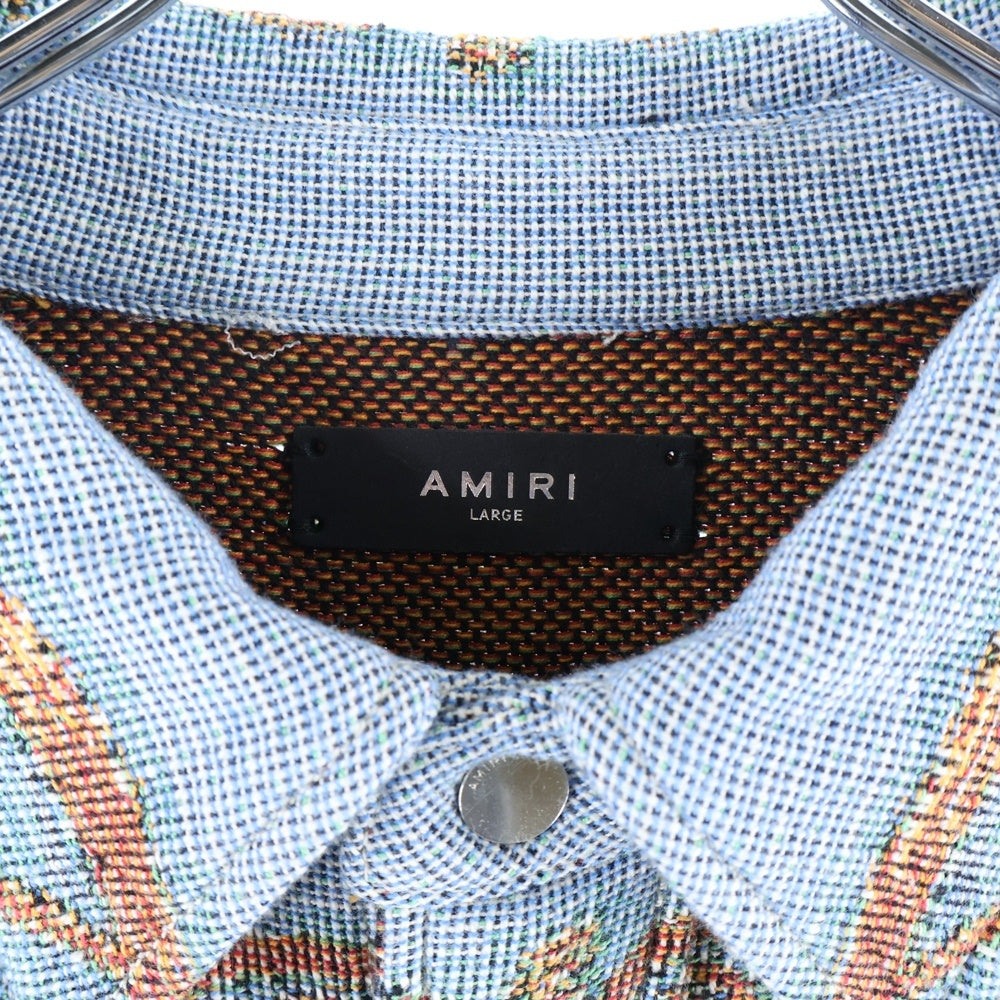 AMIRI(アミリ) Swan Tapestry Overshirt スワン タペストリー オーバーシャツ ブルー
