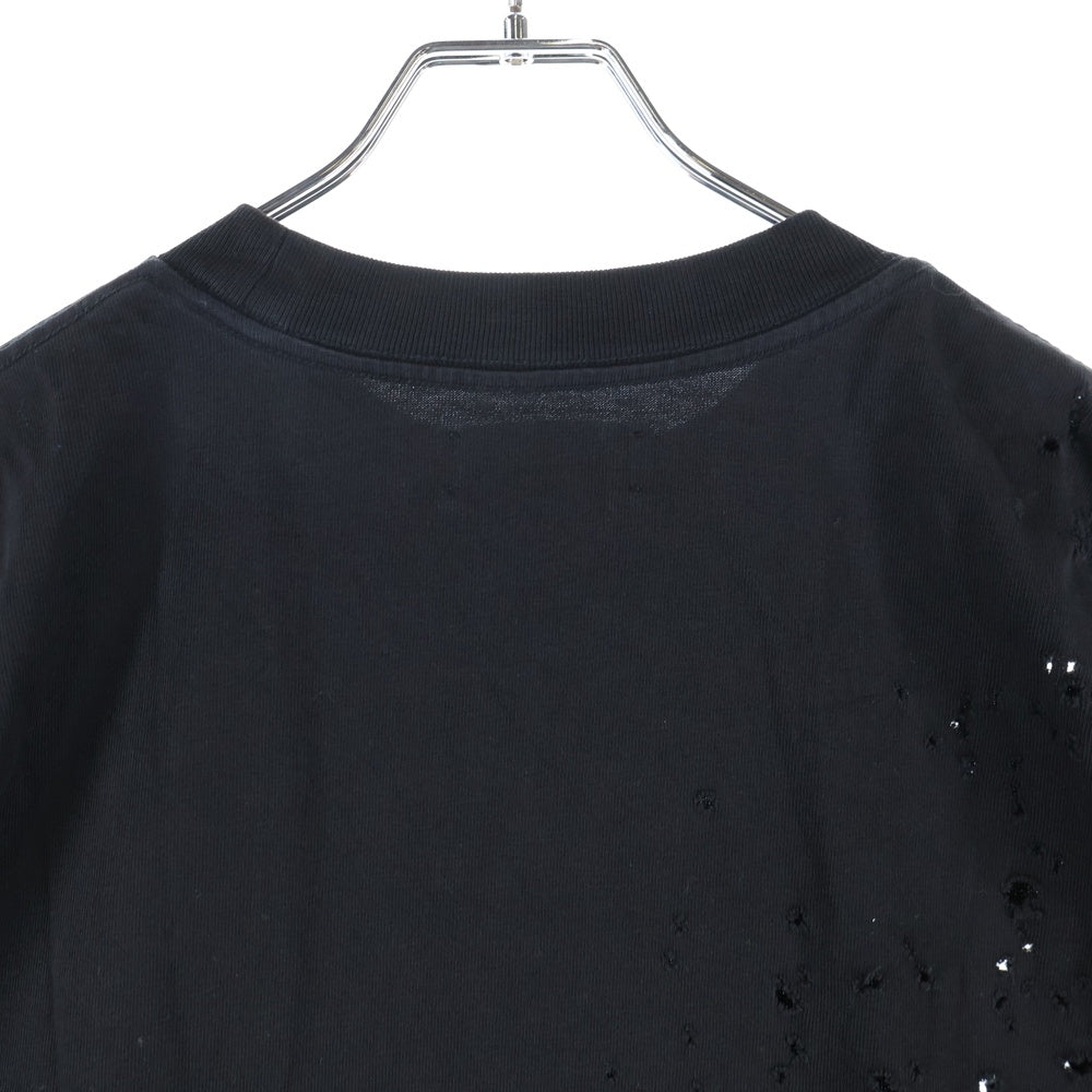 AMIRI(アミリ) ショットガン加工 ハリウッド MAロゴ 半袖Tシャツ ブラック