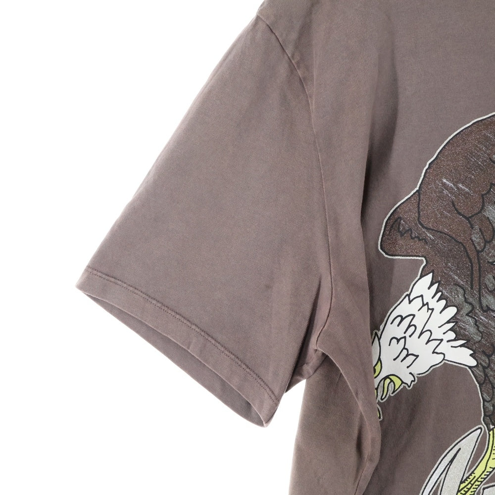 AMIRI(アミリ) イーグルプリント ラメ加工 半袖Tシャツ ブラウン